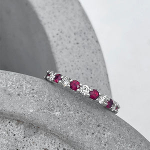 Must Have Ruby and Diamond Half Eternity Band