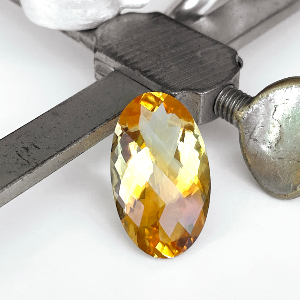 Citrine - Deep Orange Oval Cut - 16.98ct