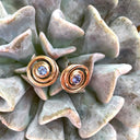 Flirty Infinity Rose Gold Swirl Tanzanite Studs