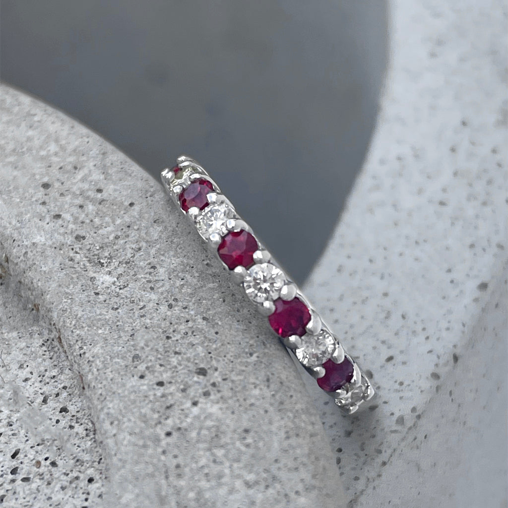 Must Have Ruby and Diamond Half Eternity Band