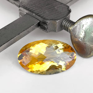 Citrine - Deep Orange Oval Cut - 16.98ct