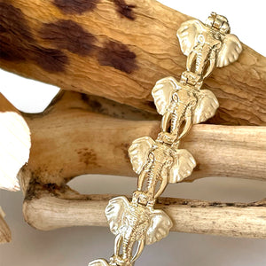 Nine-carat Yellow Gold Elephant Head Bracelet