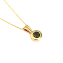 Petite Green Tourmaline and Yellow Gold Pendant