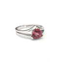 Trilliant Cut Pink Tourmaline and White Gold Ring