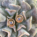Flirty Infinity Rose Gold Swirl Tanzanite Studs