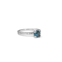 Delicious Double Claw Blue Topaz and Diamond Band Ring