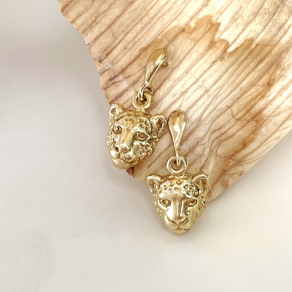 Yellow Gold Cheetah Drop Earrings