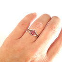 Trilliant Cut Pink Tourmaline and White Gold Ring