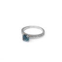 Delicious Double Claw Blue Topaz and Diamond Band Ring