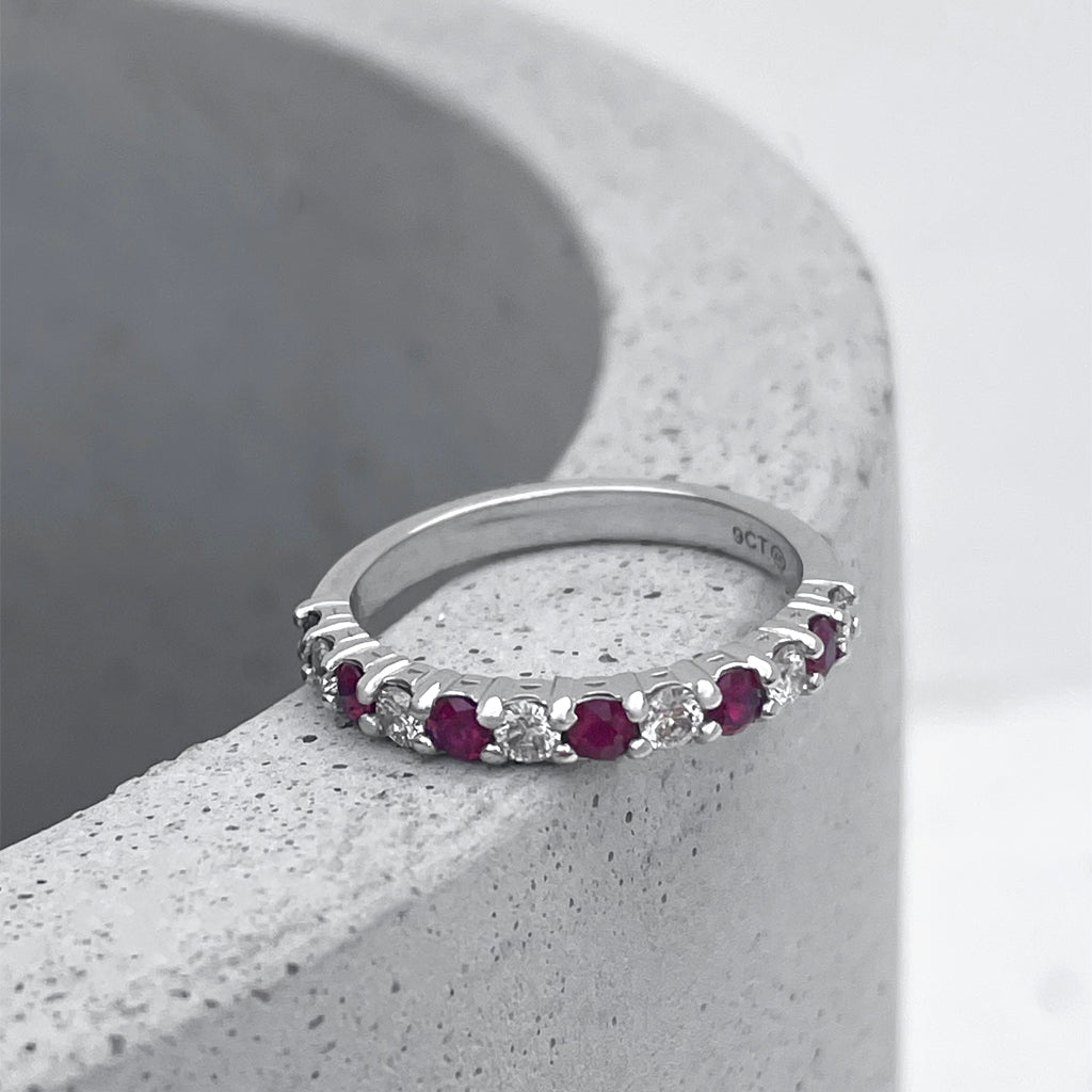 Must Have Ruby and Diamond Half Eternity Band