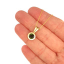 Petite Green Tourmaline and Yellow Gold Pendant