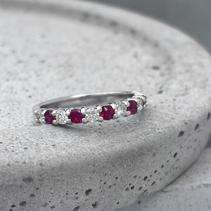 Must Have Ruby and Diamond Half Eternity Band