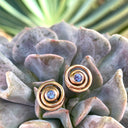 Flirty Infinity Rose Gold Swirl Tanzanite Studs