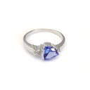 Trilliant Cut Tanzanite with Singular Diamond Accent ring
