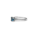 Delicious Double Claw Blue Topaz and Diamond Band Ring