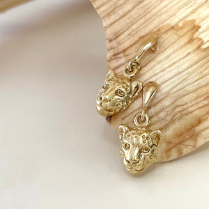 Yellow Gold Cheetah Drop Earrings