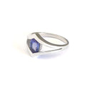 Double V Split Shoulder Oval Cut Tanzanite Ring
