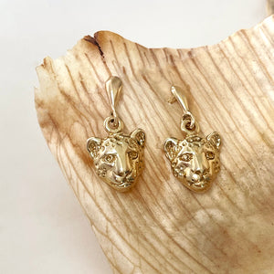 Yellow Gold Cheetah Drop Earrings