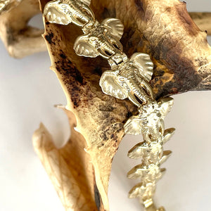 Nine-carat Yellow Gold Elephant Head Bracelet