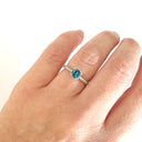 Delicious Double Claw Blue Topaz and Diamond Band Ring