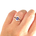 Double V Split Shoulder Oval Cut Tanzanite Ring