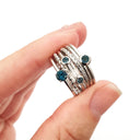White Gold Bezel Set London Blue Topaz Stacking Rin