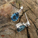 London Blue Topaz and Diamond Earrings