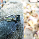 Smouldering London Blue Topaz and Diamond ring