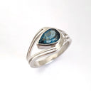  Band Pear Cut London Blue Topaz Ring