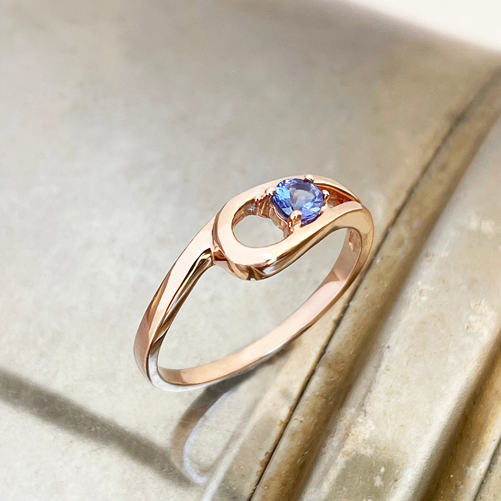 Looped Rose Gold Tanzanite Ring