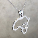 Love of Africa White Gold Cutout Map Pendant