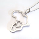 Love of Africa White Gold Cutout Map Pendan