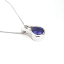 Luxurious Open Bezel Set Tanzanite Pendant