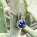 Luxurious Open Bezel Set Tanzanite Pendant
