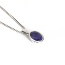 Luxurious Solid White Gold Bezel Set Oval Tanzanite Pendant