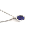 Luxurious Solid White Gold Bezel Set Oval Tanzanite Pendant