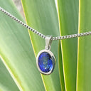 Luxurious Solid White Gold Bezel Set Oval Tanzanite Pendant