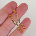 Mixed Shape Citrine & Diamond Drop Earrings