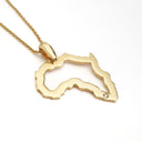Map of Africa Outline Pendant with Swiss Set Diamond