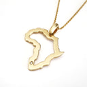 Map of Africa Outline Pendant with Swiss Set Diamond