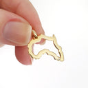 Map of Africa Outline Pendant with Swiss Set Diamond