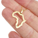 Map of Africa Outline Pendant with Swiss Set Diamond