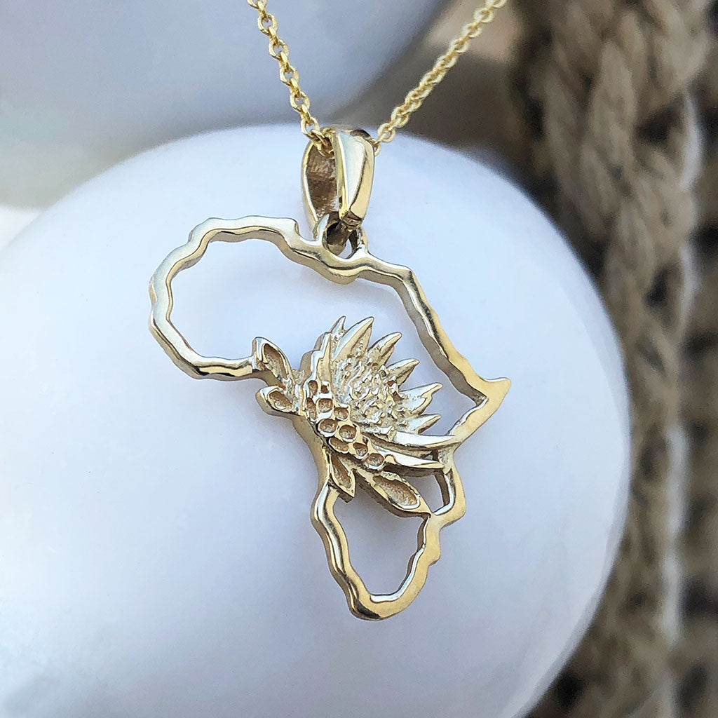 Map of Africa Protea Pendant