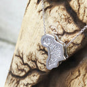Map of Africa Slider Pendant with White Diamonds