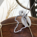 Map of Africa White Gold Outline Pendant