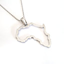 Map of Africa White Gold Outline Pendant
