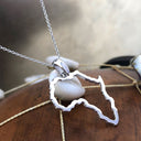 Map of Africa White Gold Outline Pendant