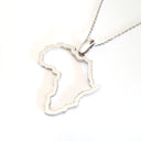 Map of Africa White Gold Outline Pendant