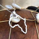 Map of Africa White Gold Outline Pendant