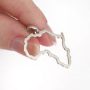Map of Africa White Gold Outline Pendant